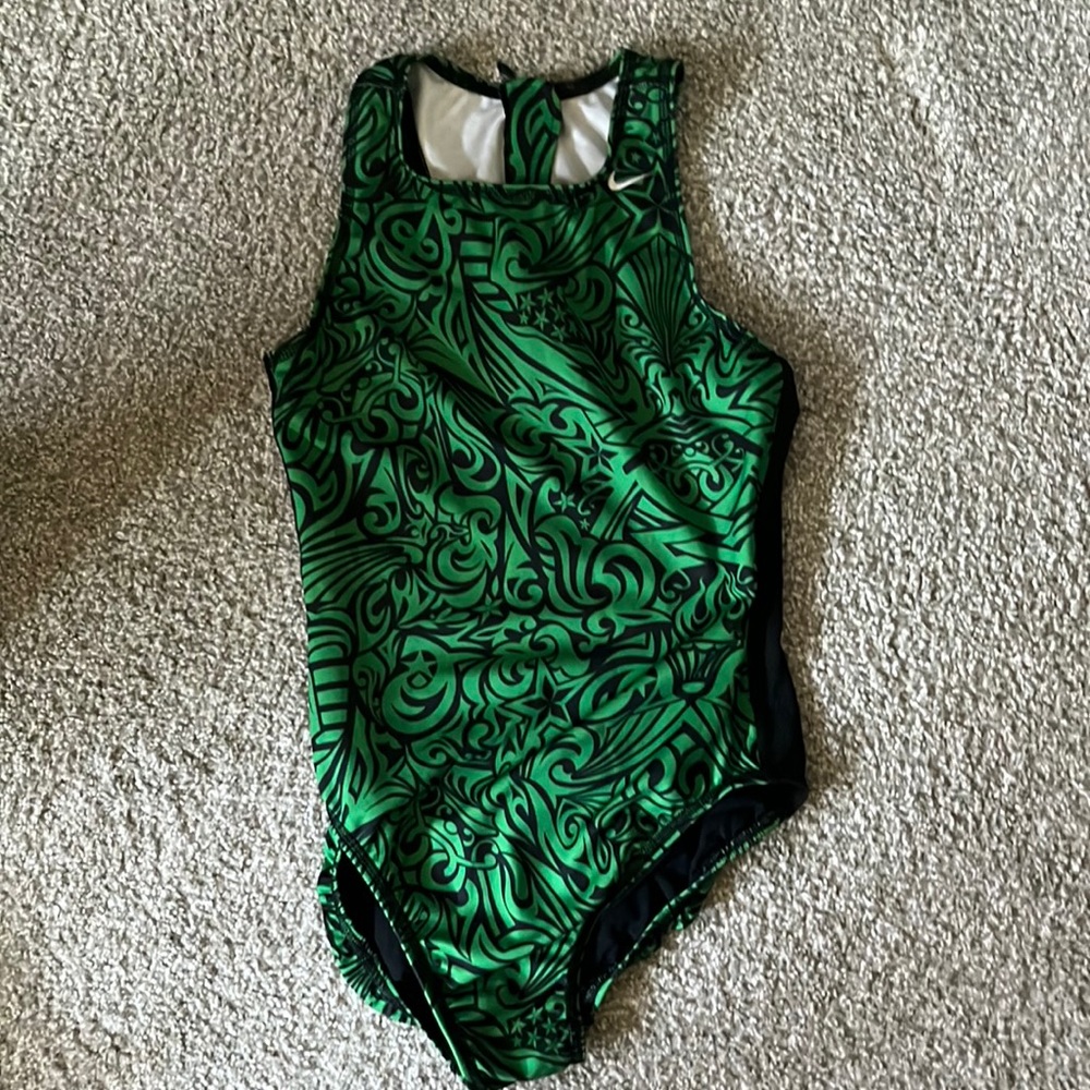 Nike one piece swim suit with back zip size 8